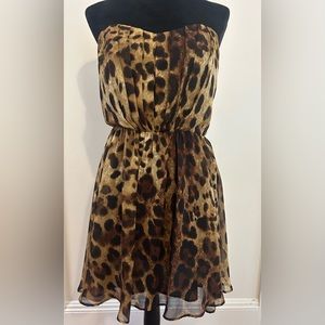 Lavender Brown Strapless Dress, Size Medium